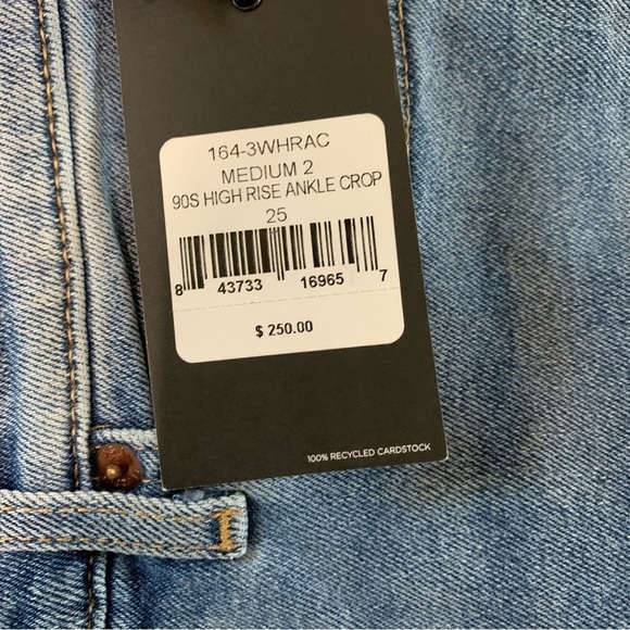 RE/DONE Originals Revolve 90s High Rise Slim Fit Ankle Crop Button Fly Size 25 - Picture 11 of 14